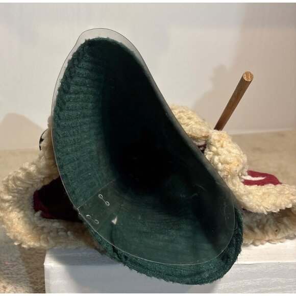 Rustic Santa Claus Tree Topper Figurine Wood Tree & Lantern 14" Quilted Christma - Picture 7 of 8